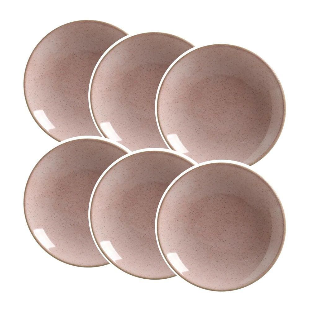 Conjunto de 6 Pratos Fundo em Cerâmica Coup Dominica 25cm - Alleanza