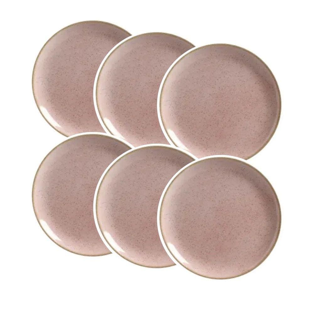 Conjunto de 6 Pratos Sobremesa de Cerâmica Coup Dominica 21cm - Alleanza