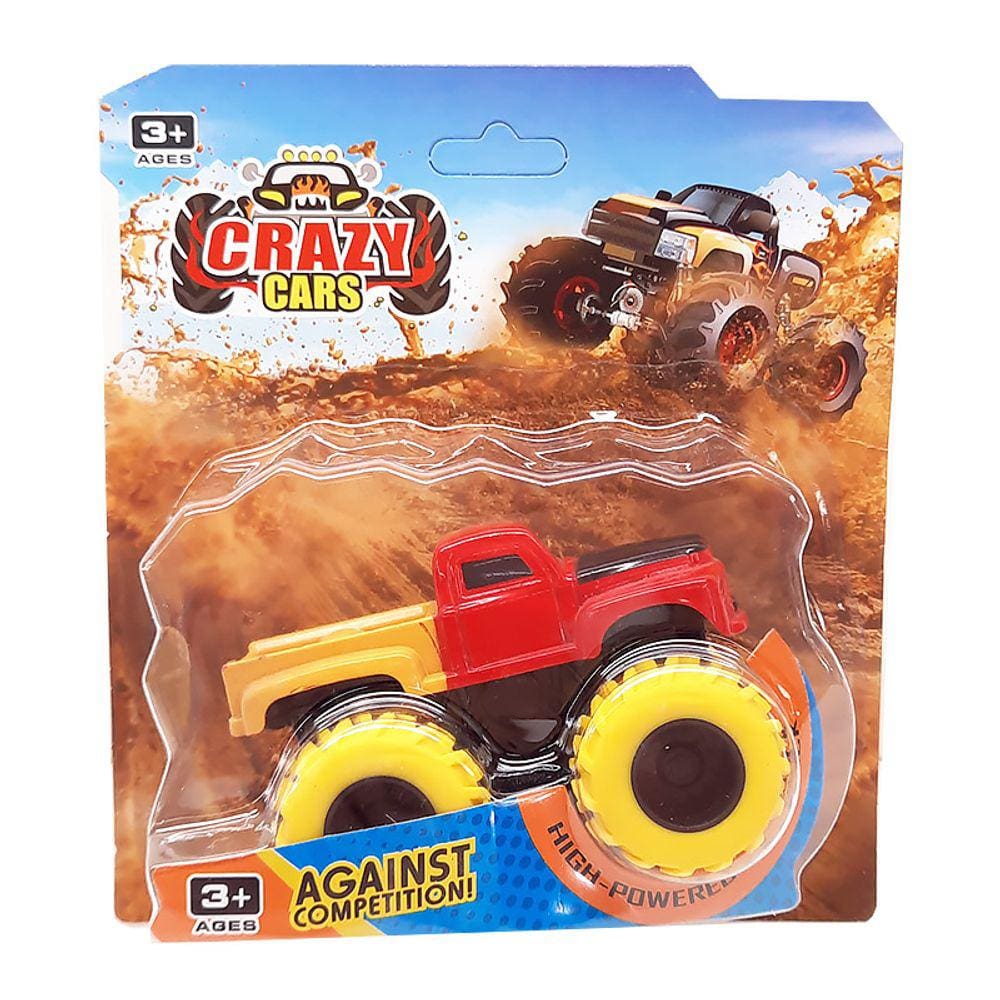 Monster Truck Crazy Cars Vermelho e Amarelo RL071-8 - Dorémi