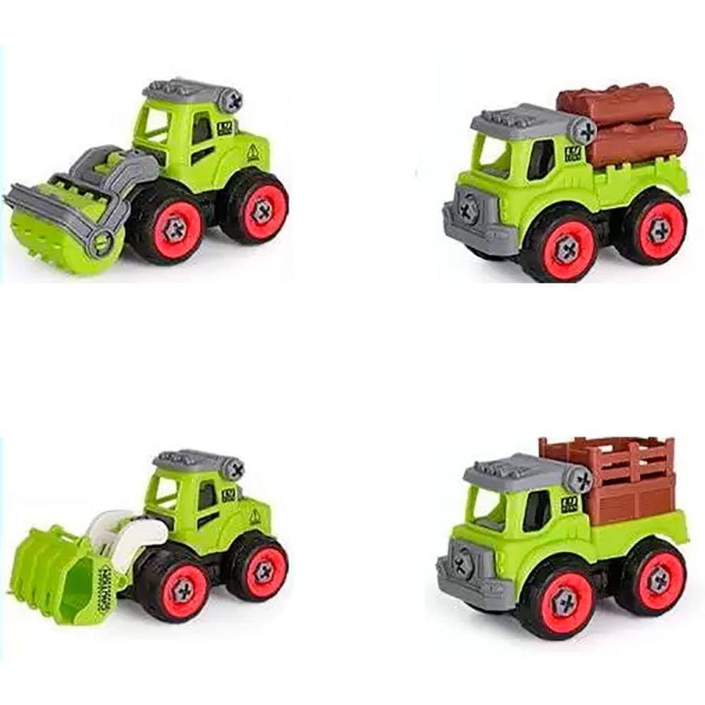 Kit 4 Carrinhos de Construção com Ferramentas Verde CXL900-104A - Dorémi