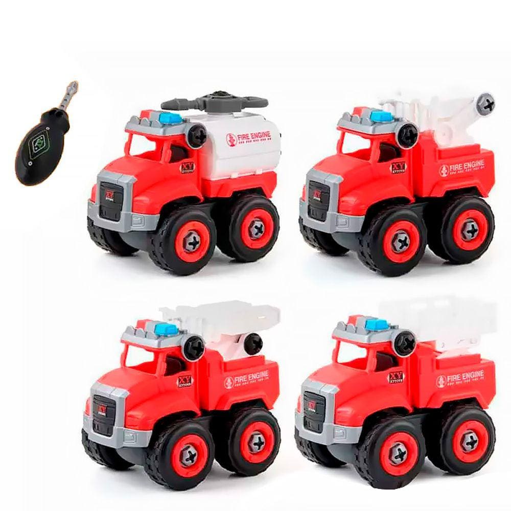 Kit 4 Carrinhos de Construção com Ferramentas Vermelho CXL900-102A - Dorémi