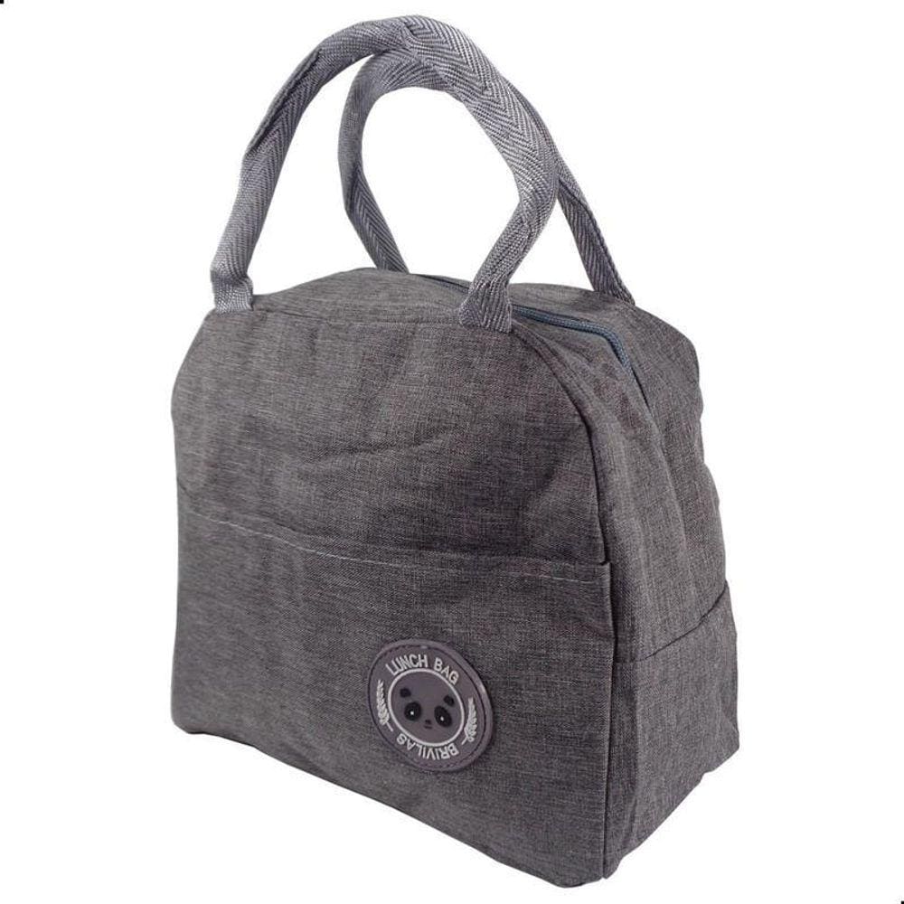 Bolsa Térmica Fitness Marmita Viagem Necessaire Cinza