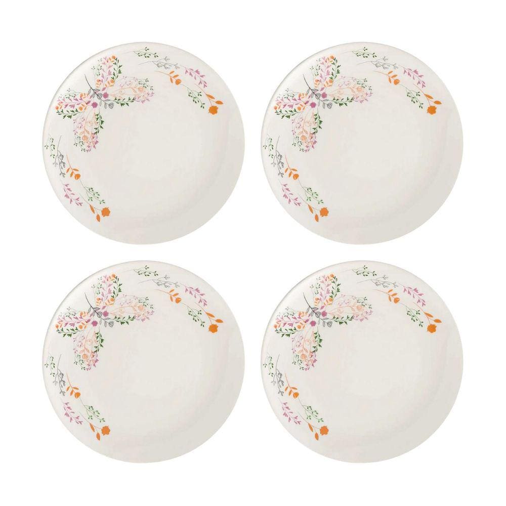Jogo De Pratos Raso Kit 4Pcs Cerâmica 26Cm Oxford Jardim