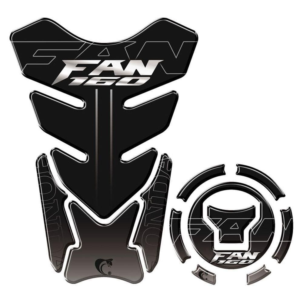 Kit Adesivo Protetor Tanque E Bocal Honda Cg Fan 160 Preto Preto