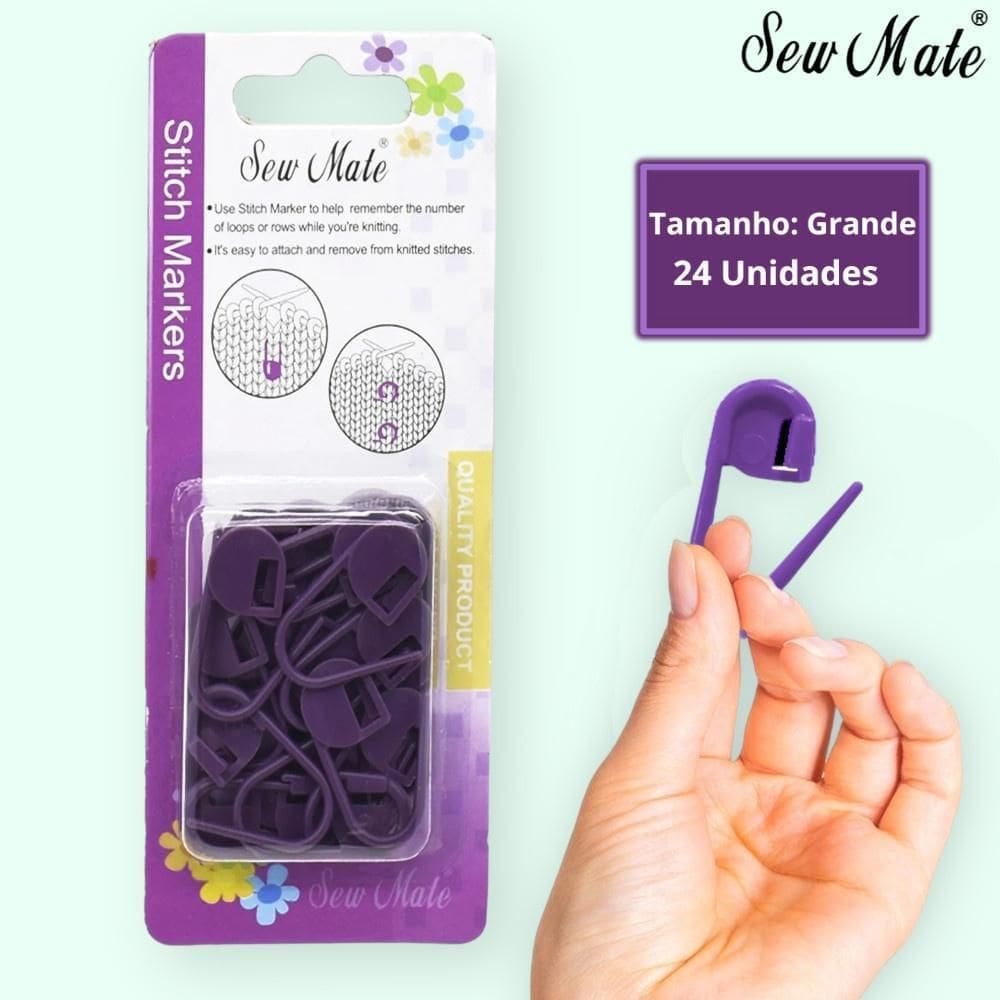 Marcadores De Pontos Cadeado Para Tricô Sew Mate Grande C/24