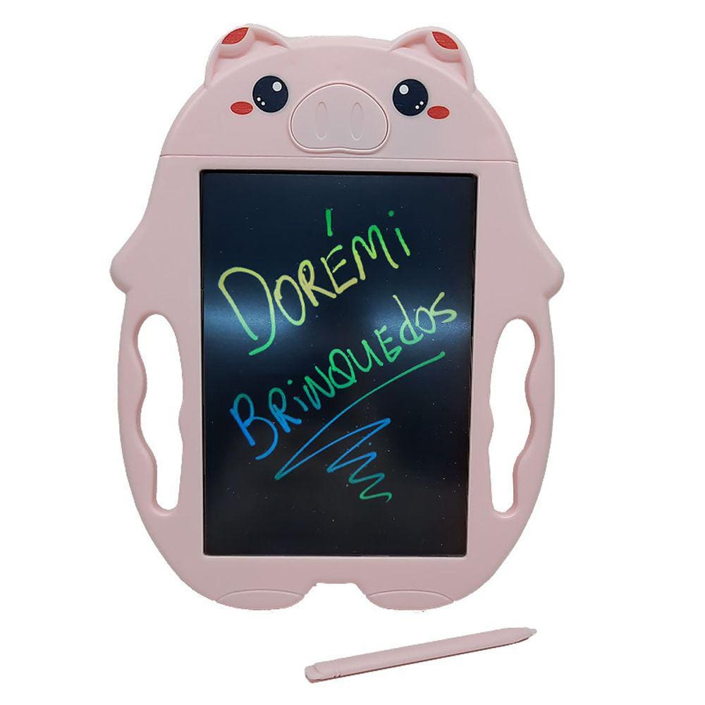 Lousa Magica Tablet para Escrever ou Desenhar Color Porco Rosa LM0021 - Dorémi