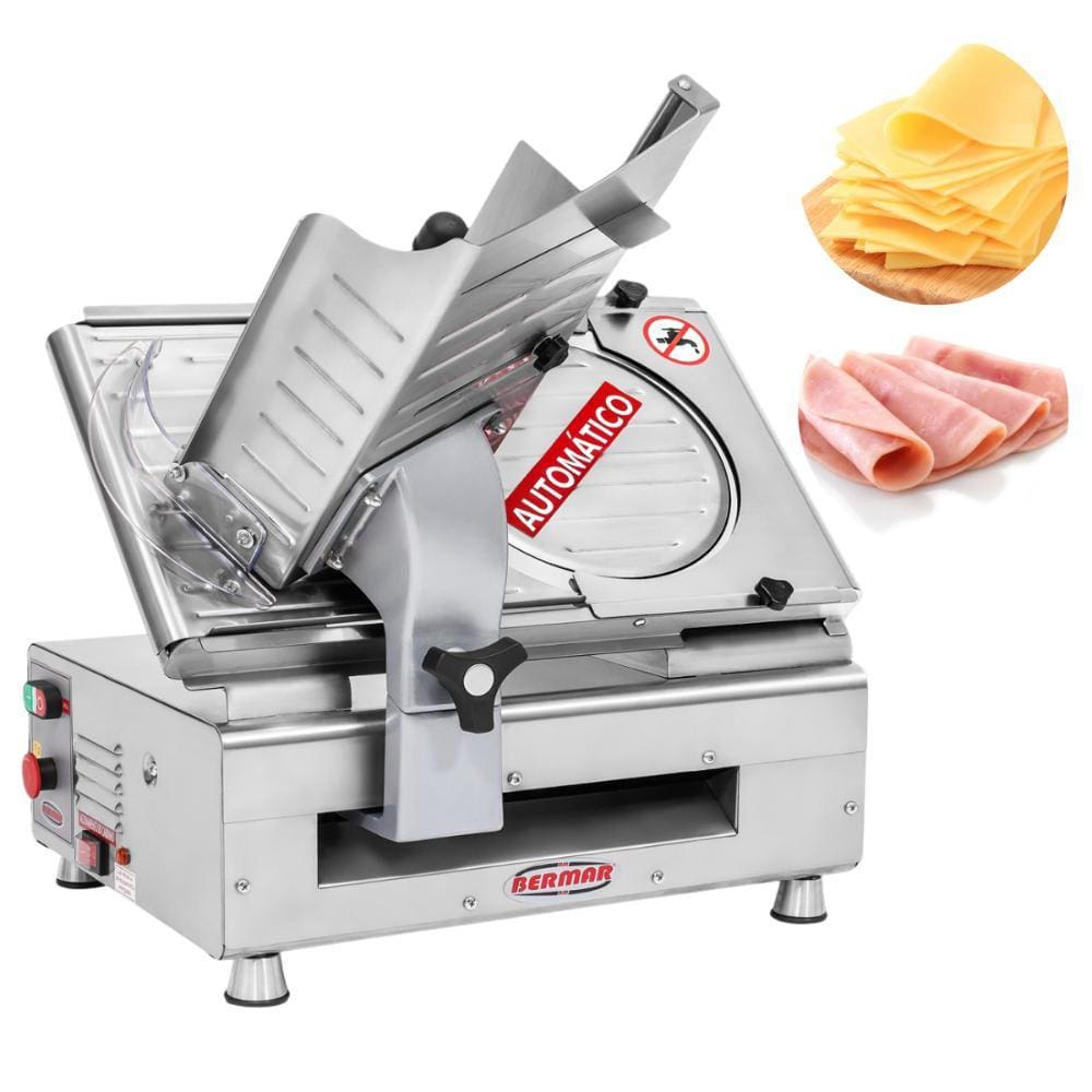 Cortador Fatiador De Frios Automático Industrial Inox BM18 300mm Bermar