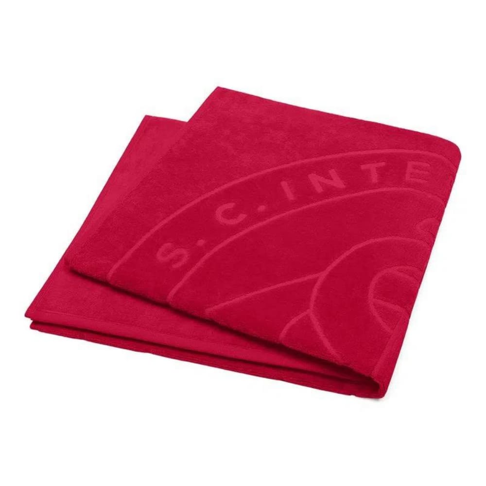 Toalha de Banho Praia e Piscina Escudo Internacional Oficial Times Buettner Jacquard Relevo cor Vermelho