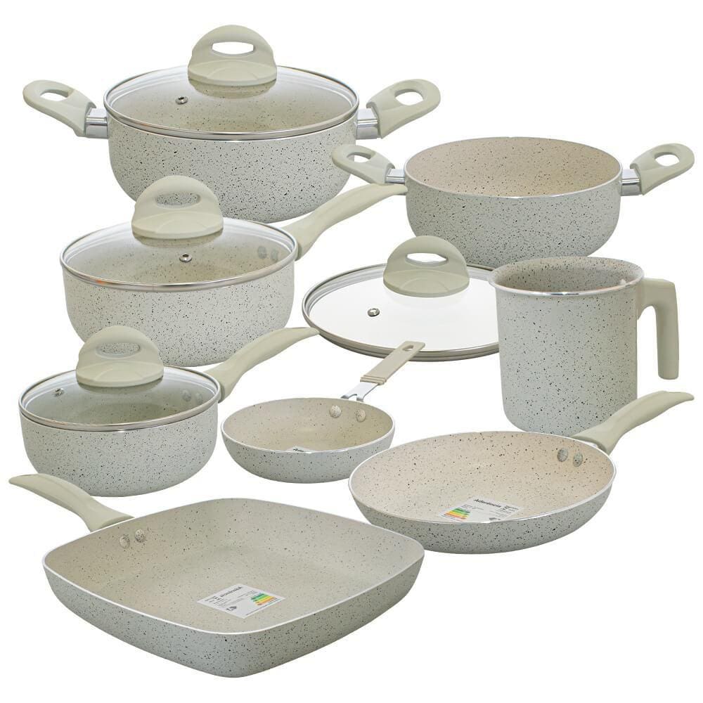 Jogo de Panelas Antiaderente Revestimento Cerâmica Vanilla Ibiza 8 Peças - Casambiente