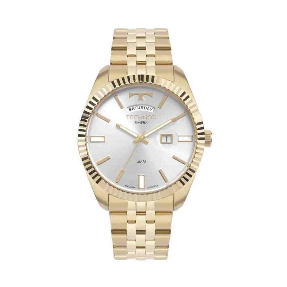 Relógio Dourado Masculino Technos Riviera 2350Aj/1K