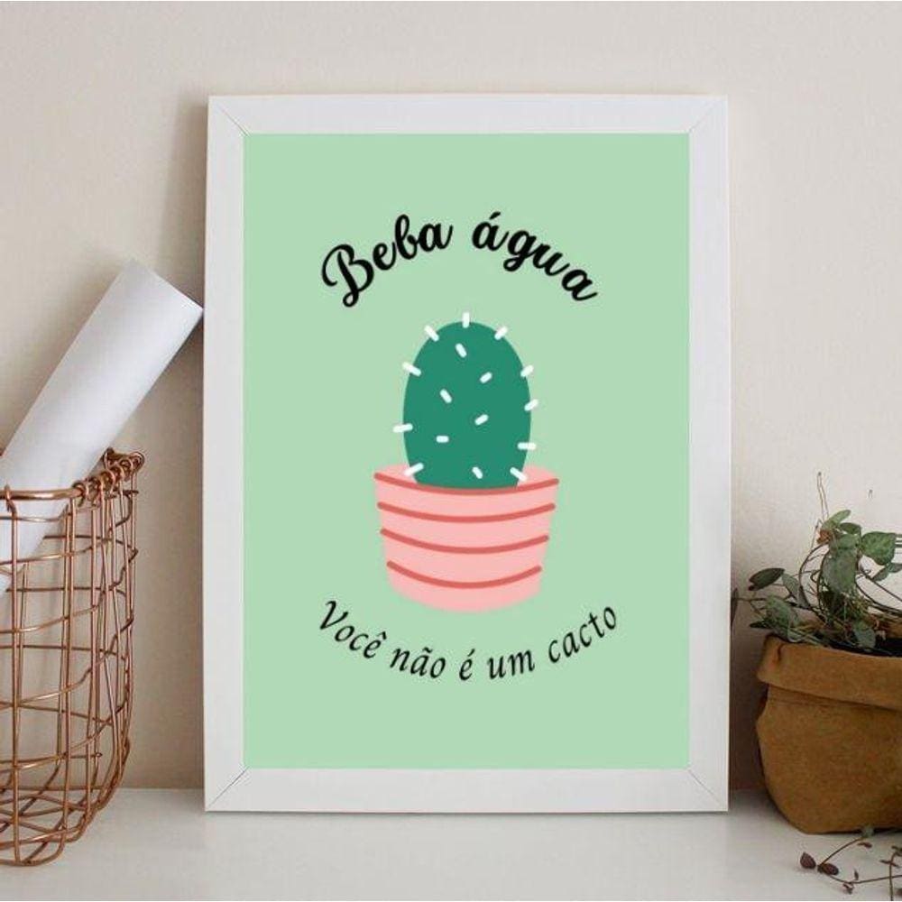 Quadro Lembrete Beber Água - Beba Água 45X34Cm