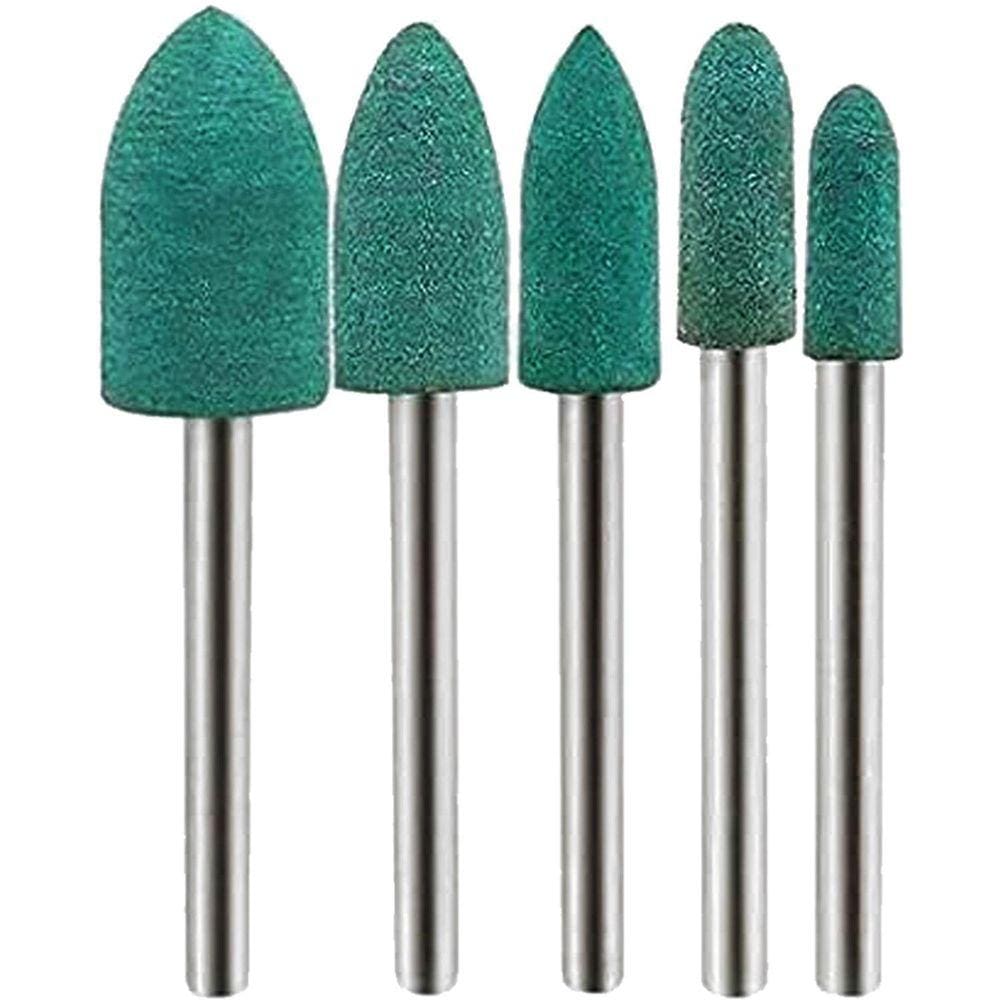 Kit 5 Ponta Montada De 4 A 10Mm Borracha Cônica Haste 3Mm