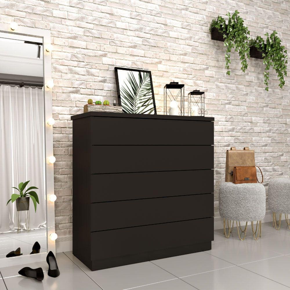 Cômoda Premium MDF Com 5 Gavetas Tcil