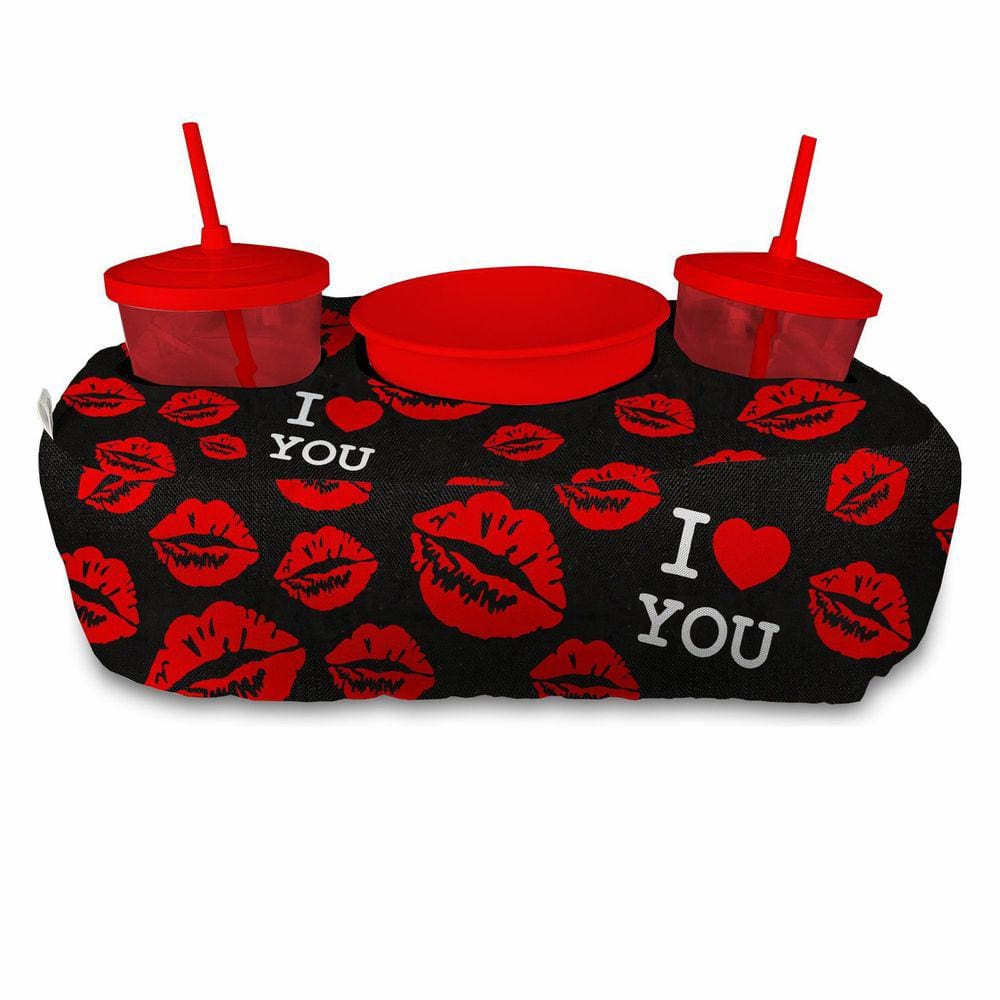 Almofada Kit Cinema Pipoca 2 copos canudo e balde I Love You