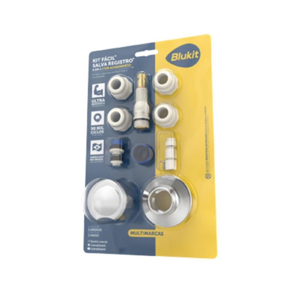 Kit Fácil Salva Registro 9 em 1 Blukit com Acabamento C-40
