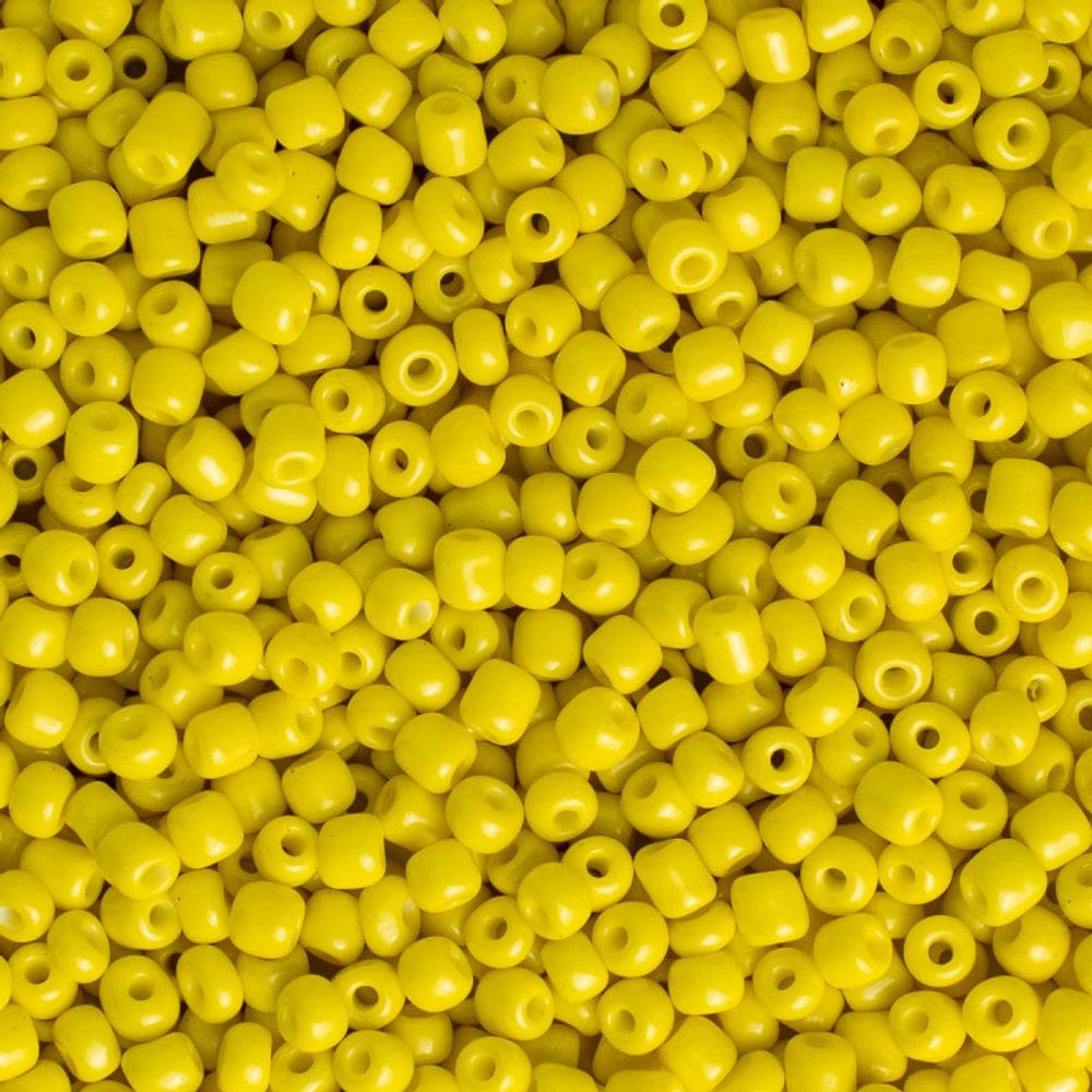 Miçanga Vidro Amarelo 3,6mm 100g p/ Guia Umbanda Candomblé