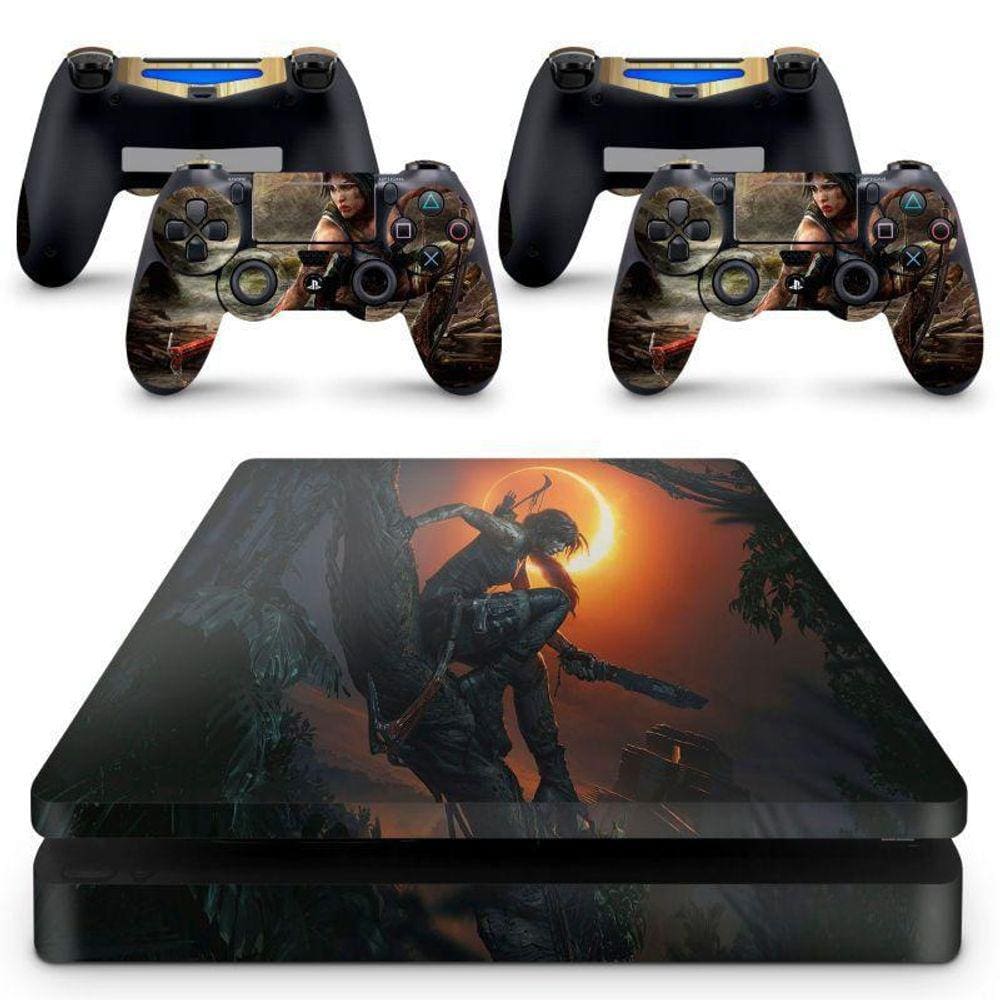 Skin Adesivo Protetor Para Ps4 Slim Rise Shadow Lara Croft: Tomb Raider B2