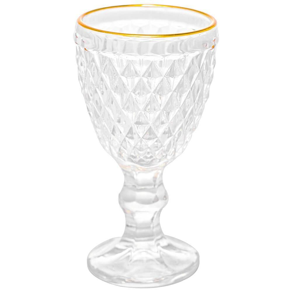 Taça de Vidro Licor Fio de Ouro Bico de Abacaxi 65ml 1 peça - Lyor 2971