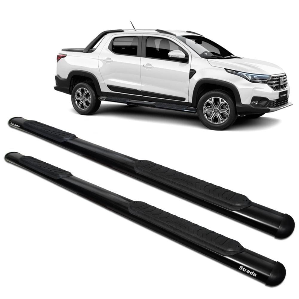 Estribo Oval Strada 2021 a 2023 CD CS Aço Carbono Preto