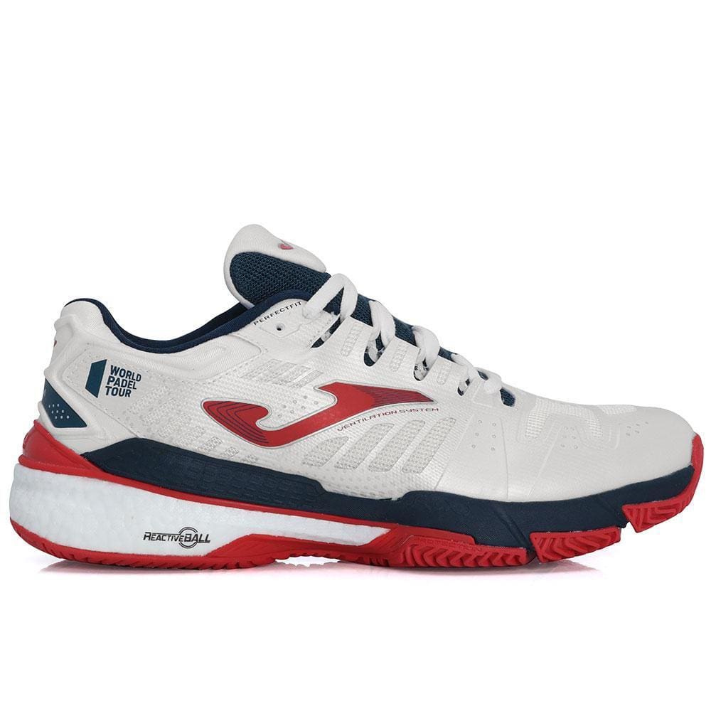 Tênis Joma Slam Clay Branco Vermelho e Preto