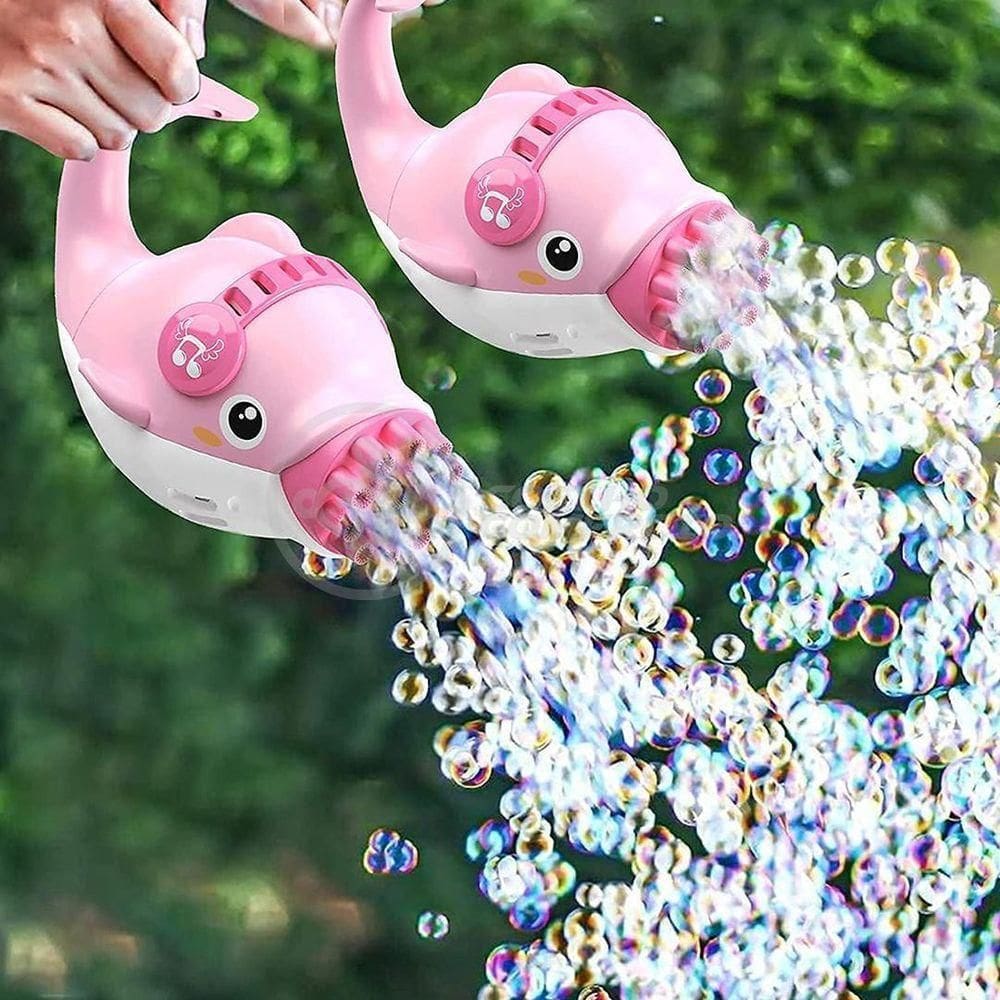 Kit 1 Golfinho Bolha Sabão Criança Infantil+ 3 Pilha Rosa 8