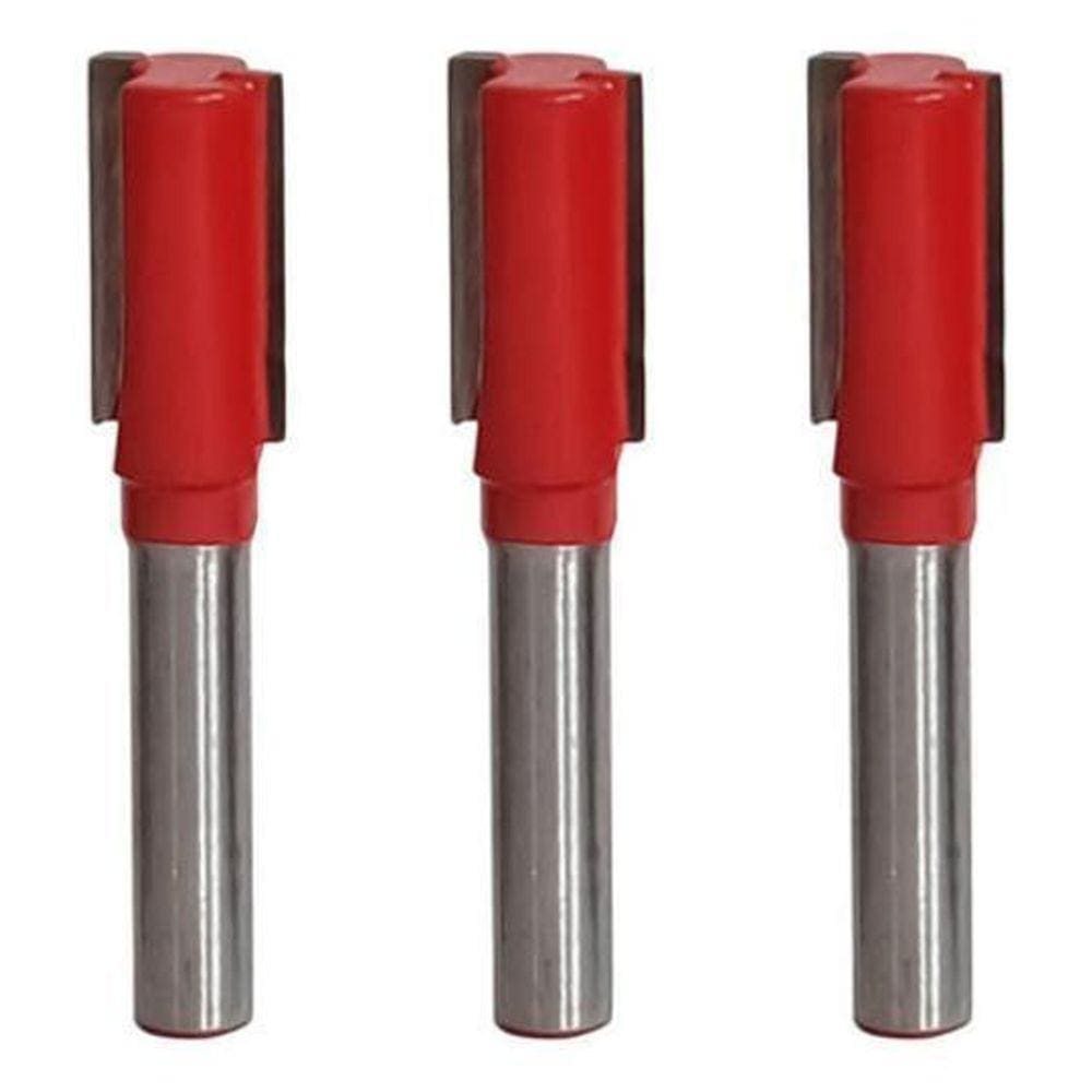 Kit 3 Fresa Reta Paralela 10Mm Haste 6Mm Metal Duro Tupia