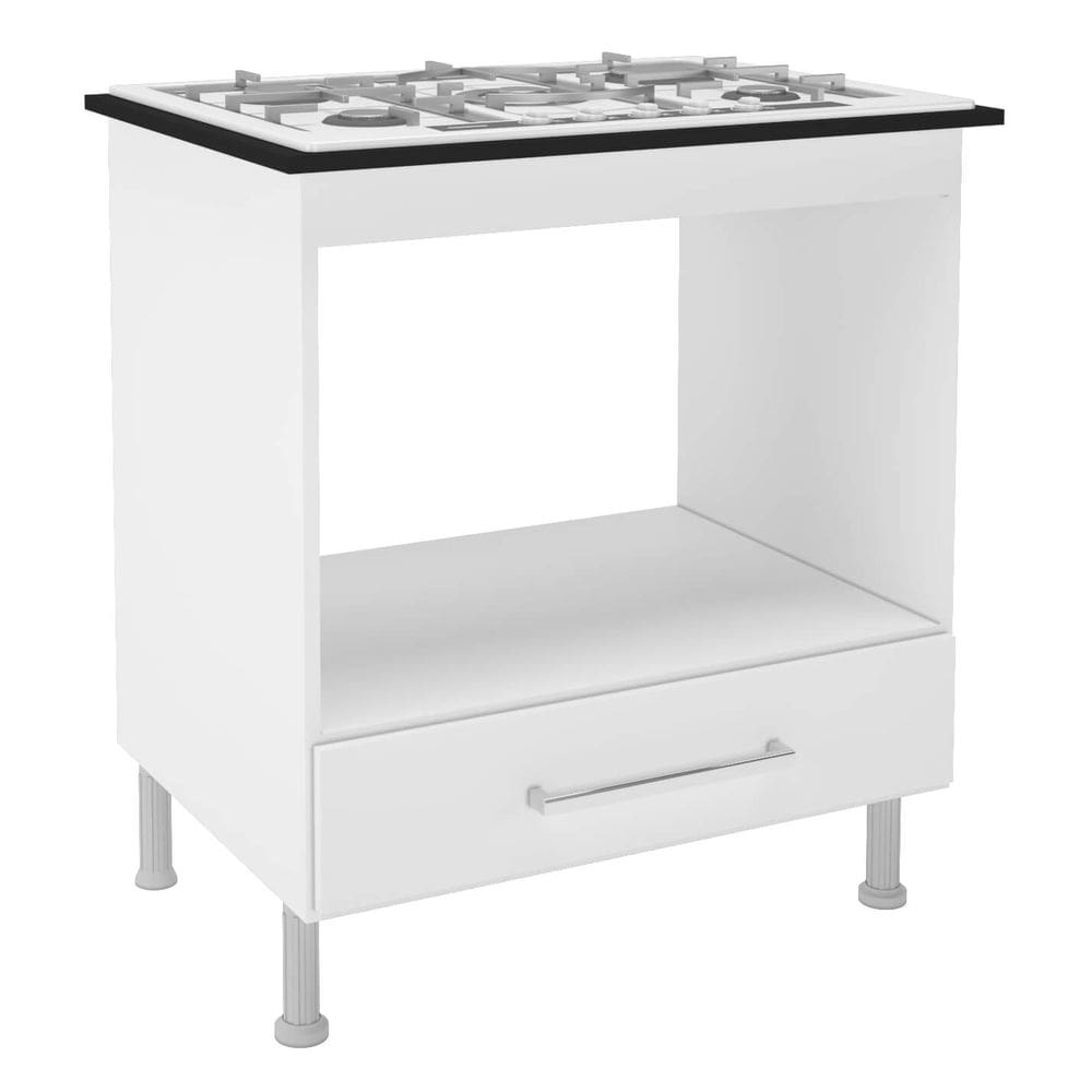 Balcão para Cooktop Indekes 75cm 1 Gaveta Cor Branco