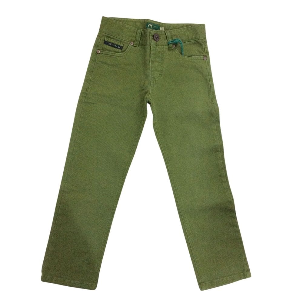 Calça Jeans Zemar Masc Infantil Algodão Verde Oliva