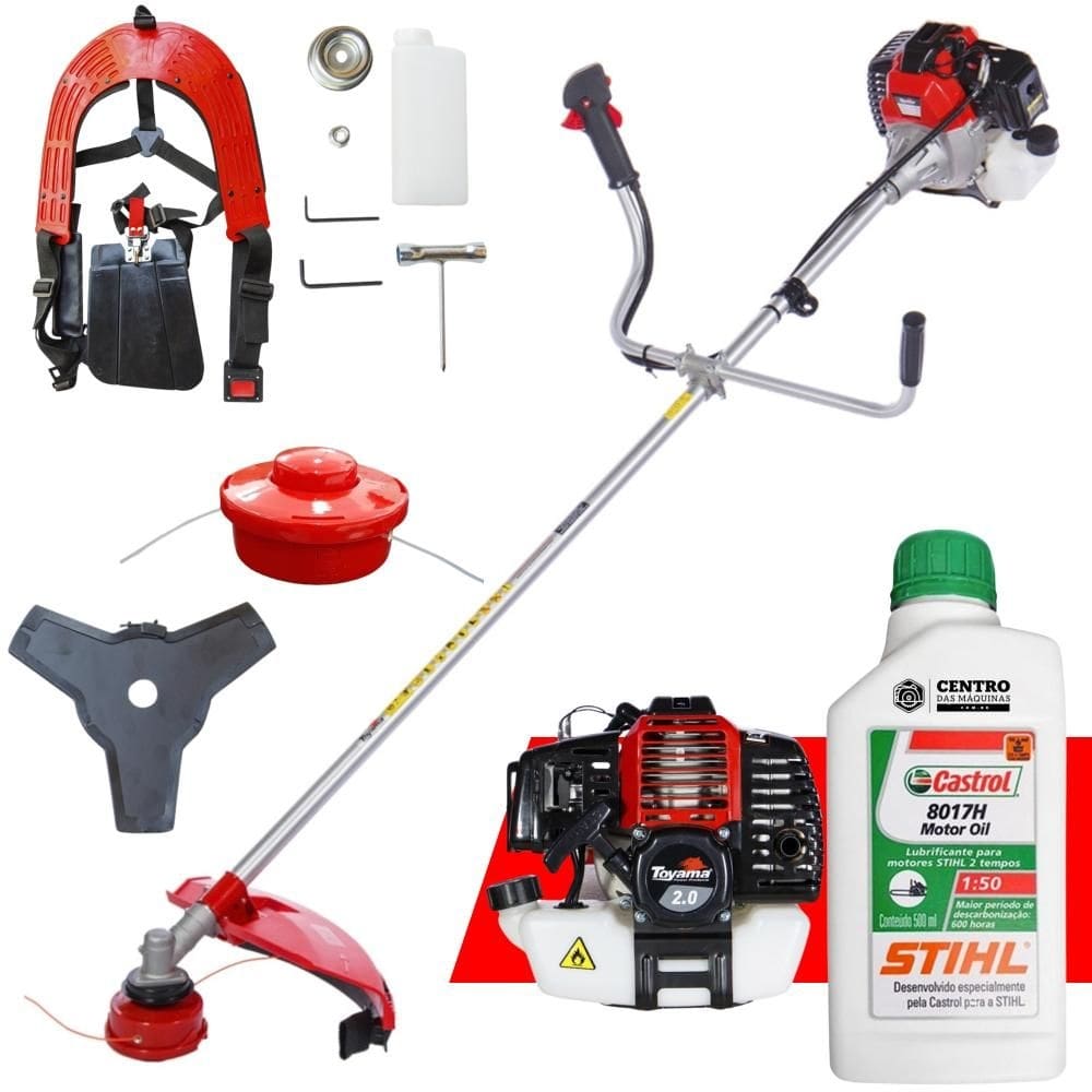 Roçadeira Profissional Com ÓLEO STIHL RT52-L RT52L RT-52L Toyama À Gasolina 2T 52cc 2HP 10.000RPM Alta Performance e Potência