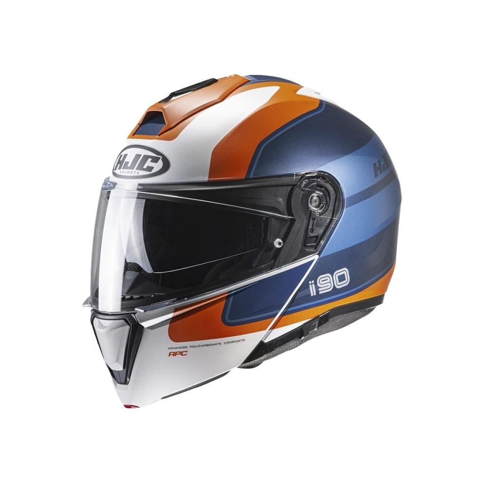 Capacete Hjc I90 Wasco  Azul Laranja E Branco 59 [F016]