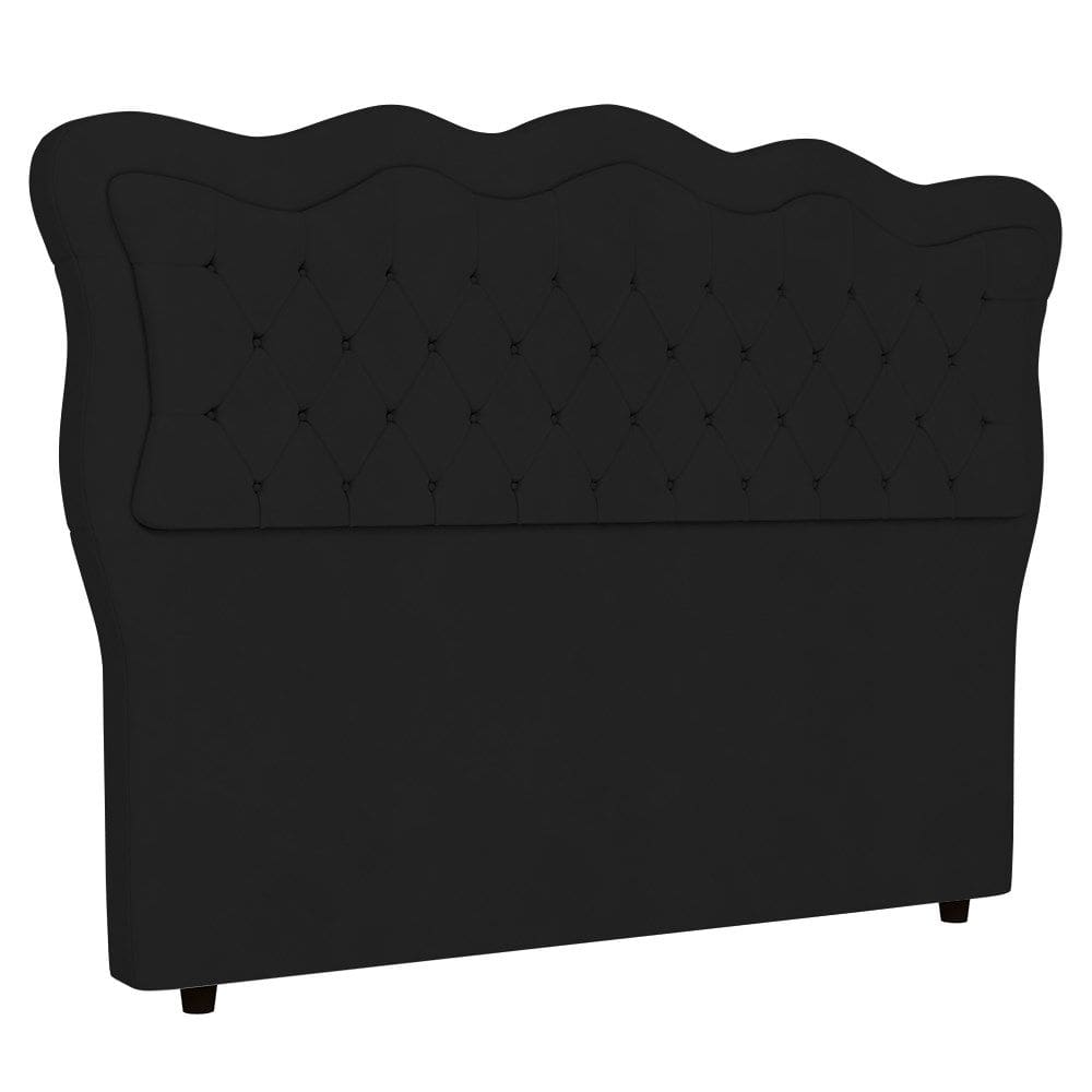 Cabeceira Casal Cama Box 140cm Oregon I02 Veludo Preto - Mpozenato