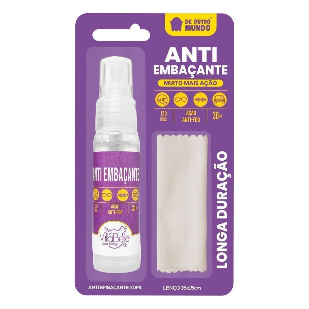 Antiembaçante Viseira Óculos 30ml com Lenço 15x15