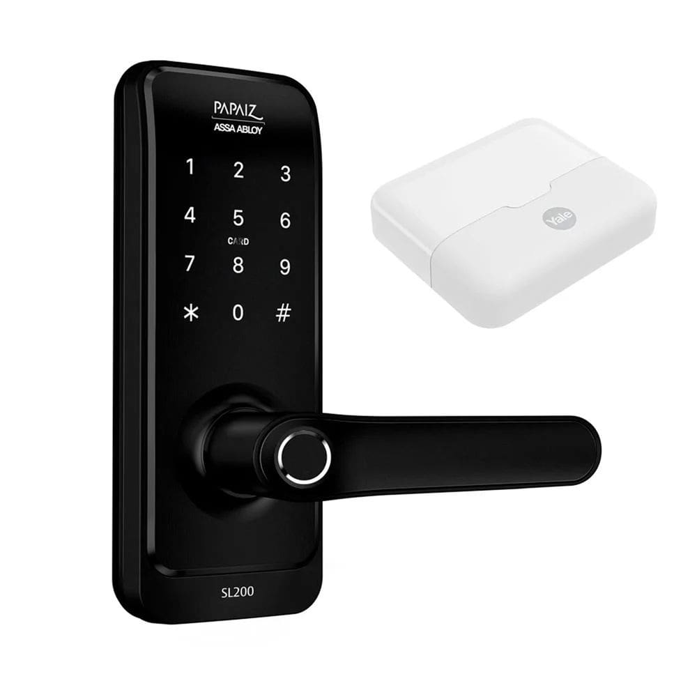 Fechadura Eletronica Papaiz Smart Lock Sl205 Preto+hub Yale