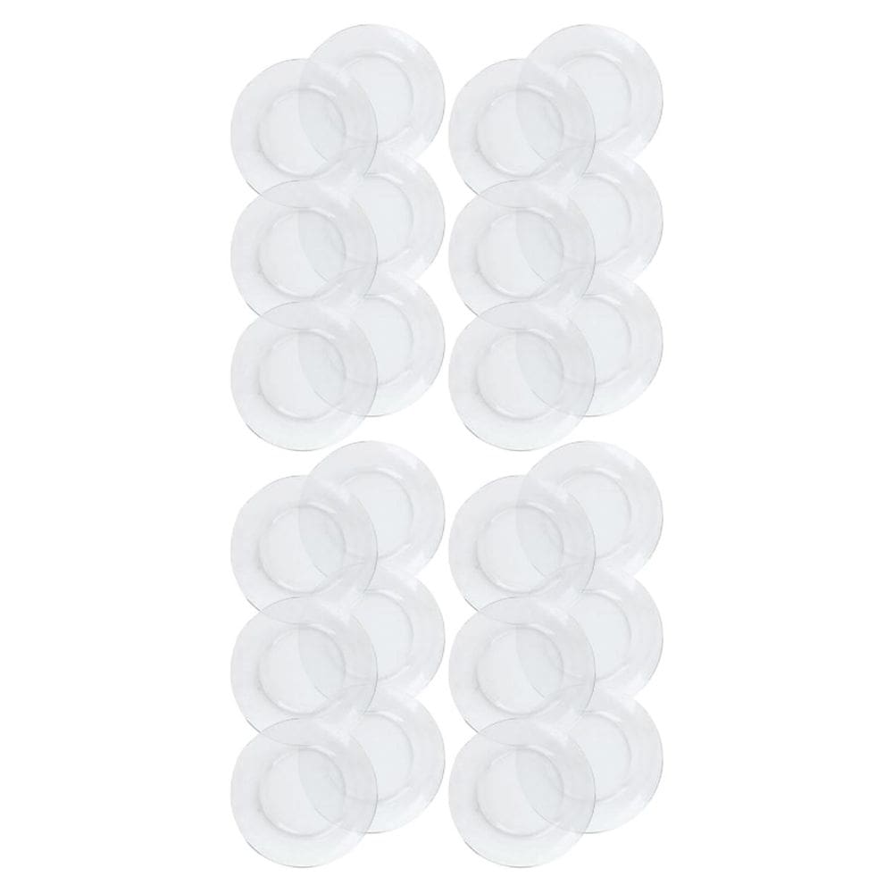 24 Pratos de Vidro Resistentes Mesa Posta Transparente