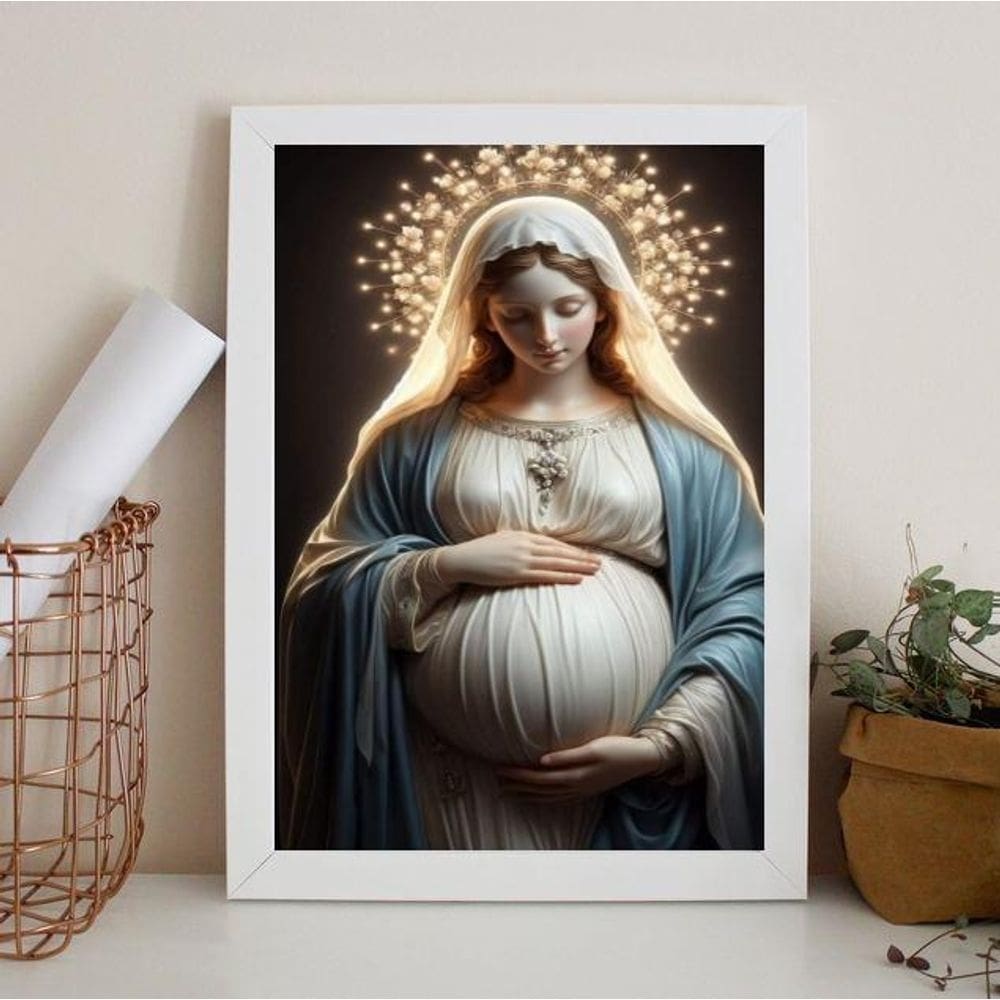Quadro Virgem Maria Grávida 45X34Cm