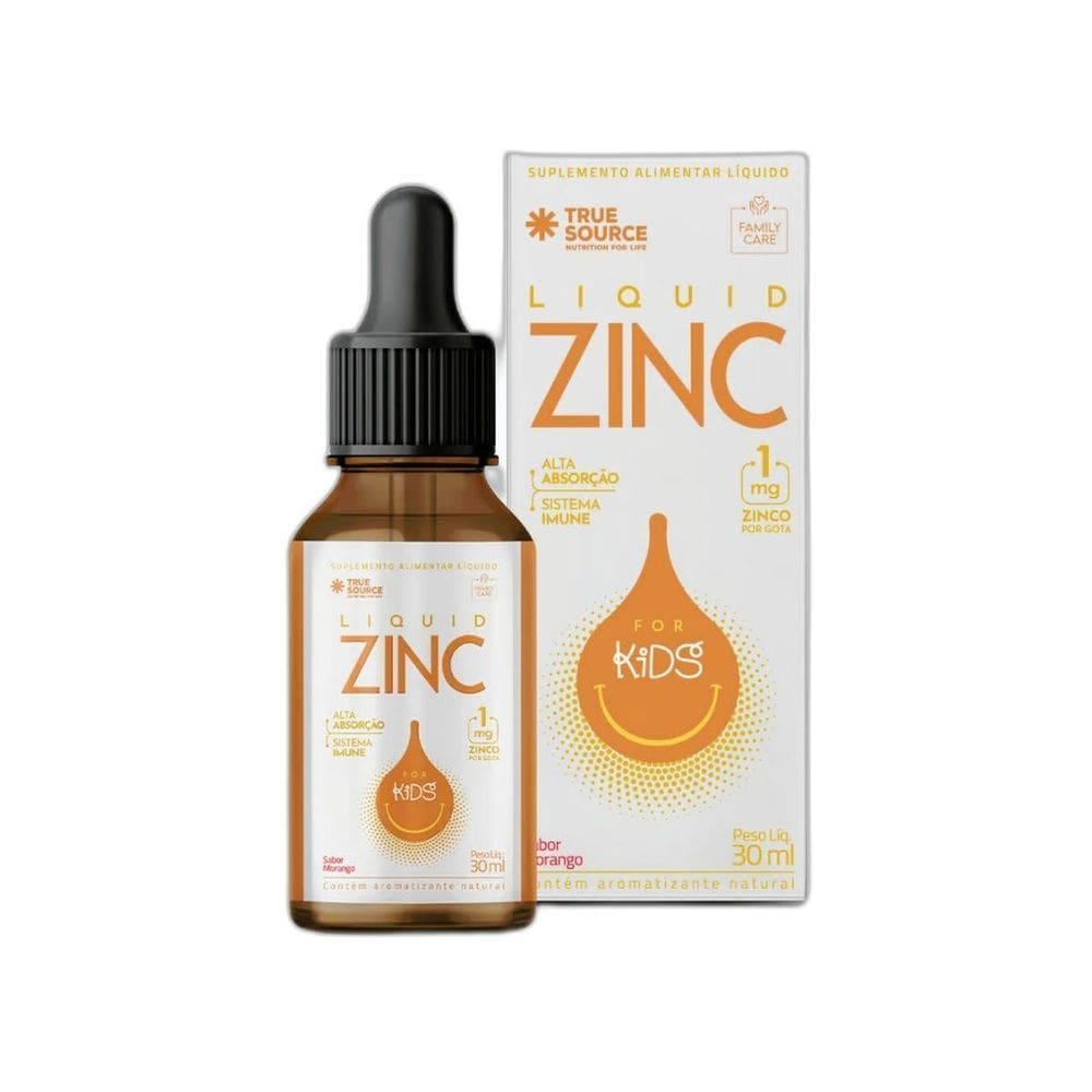 Liquid Zinco 5Mg Kids Sabor Morango True Source 30Ml