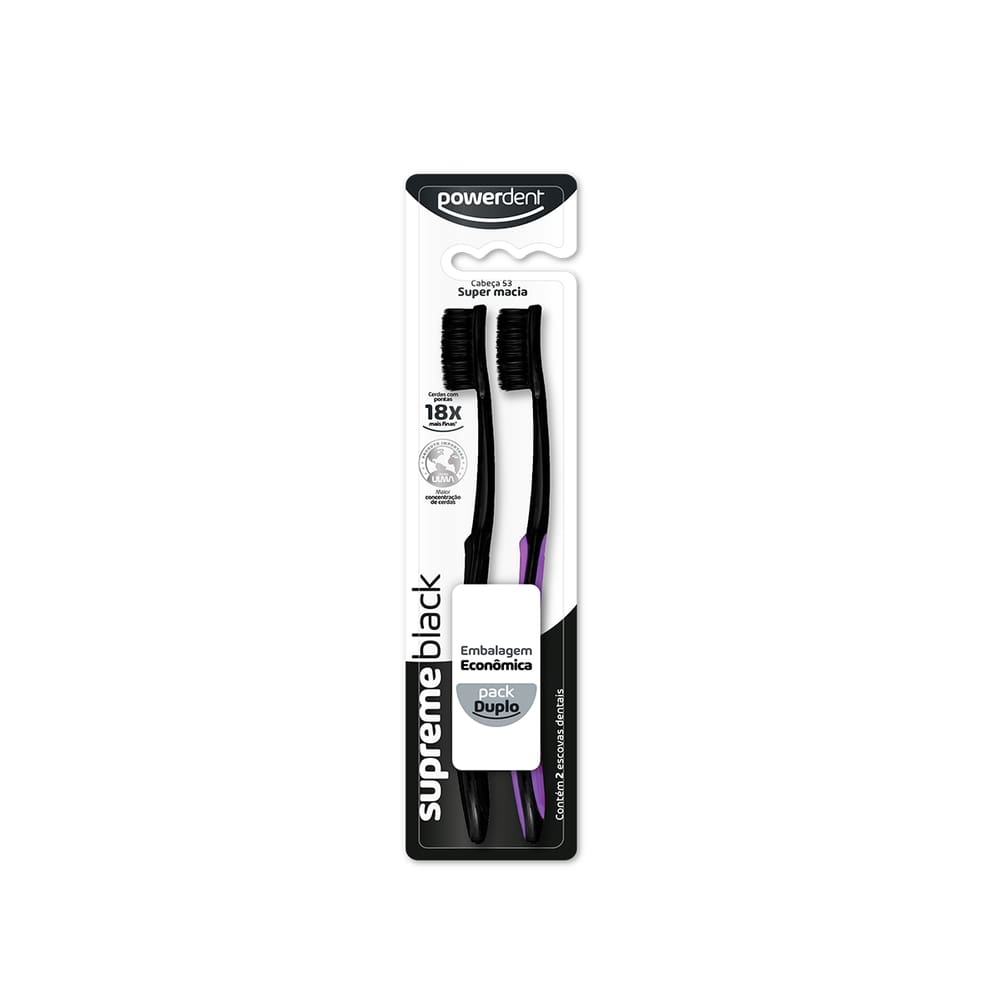 ESCOVA DE DENTES SUPREME BLACK 2un