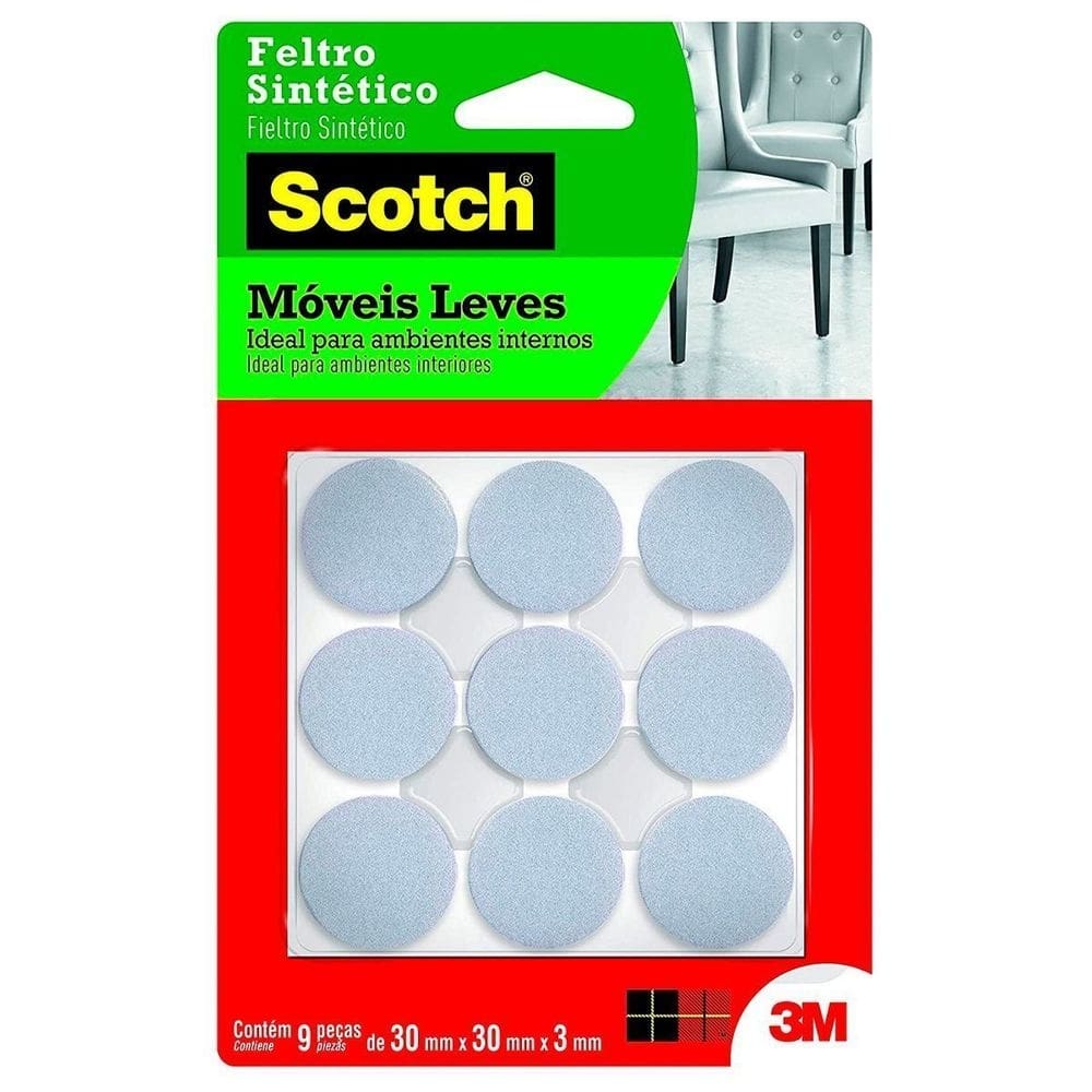 Feltro Sintético Branco Redondo Grande Móvies Leves Scotch