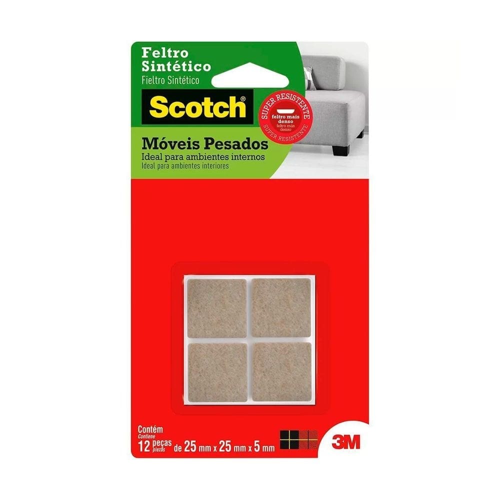 Feltro Sinético Bege Quadrado Grande Móveis Pesados Scotch