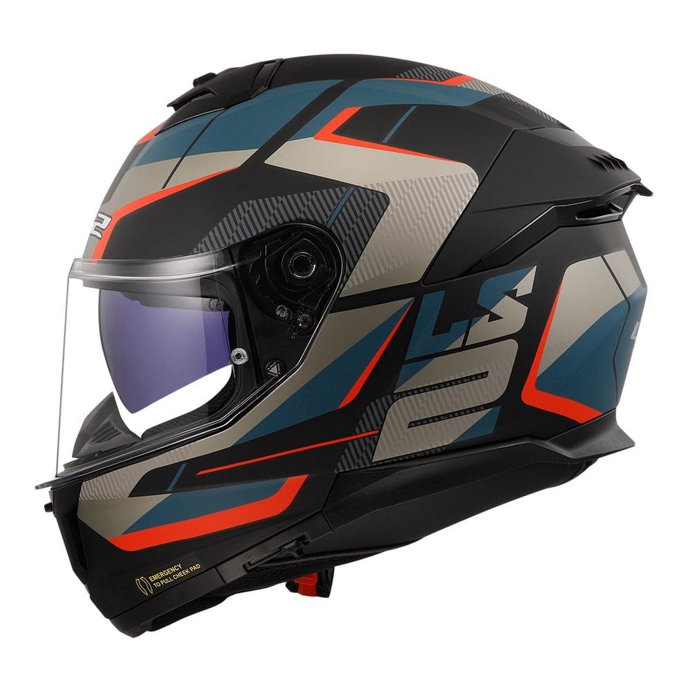 Capacete LS2 FF808 Stream II Road Preto e Azul Fosco