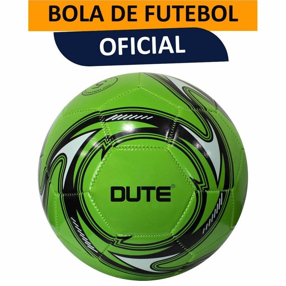 Bola de Futebol Tamanho Oficial Número 5 Costurada Couro Sintético Verde