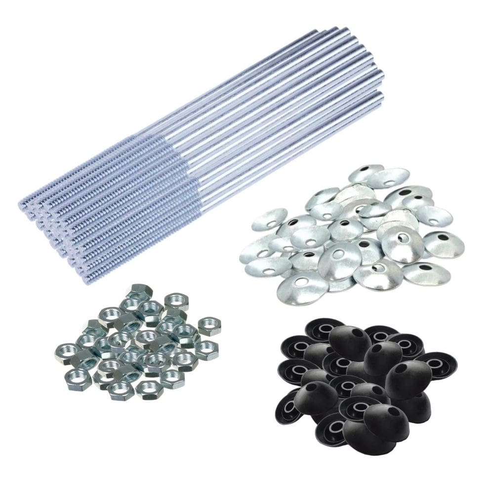 Kit 10 Haste Reta Telha 1/4`` X 300Mm Com Porca E Arruelas