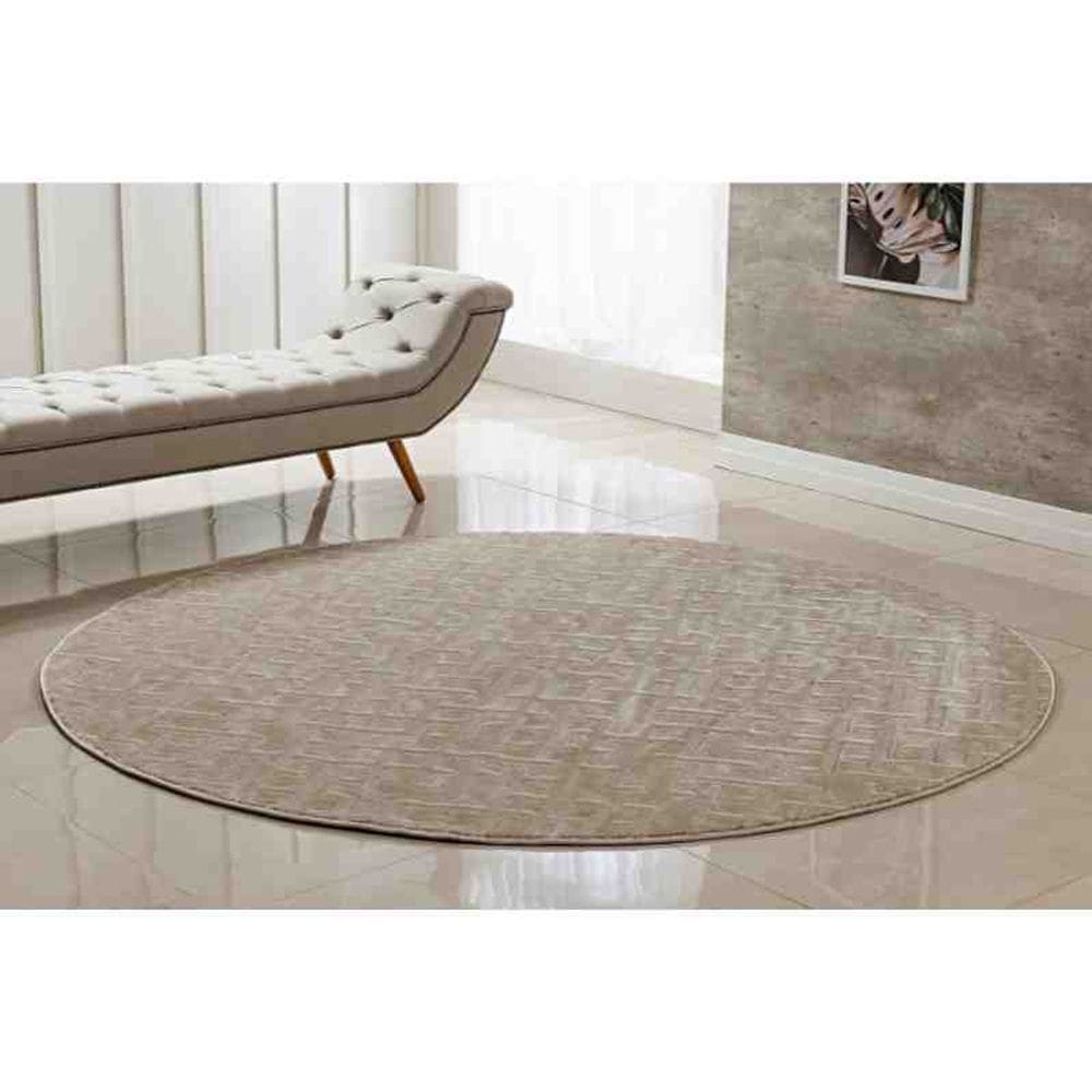 Tapete Redondo 2 metros Veneza Bege Niazitex