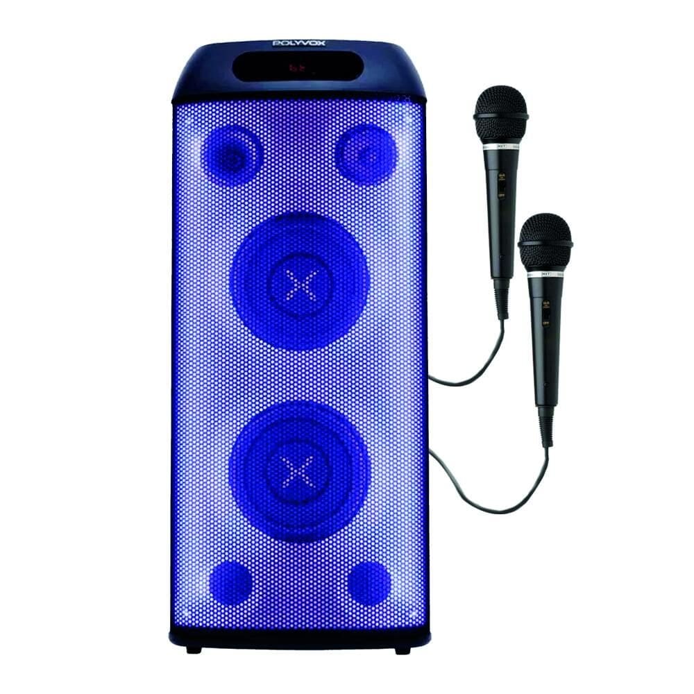Caixa Som Amplificada Polyvox XT-660T Bluetooth LED 800W TWS-2 Mic