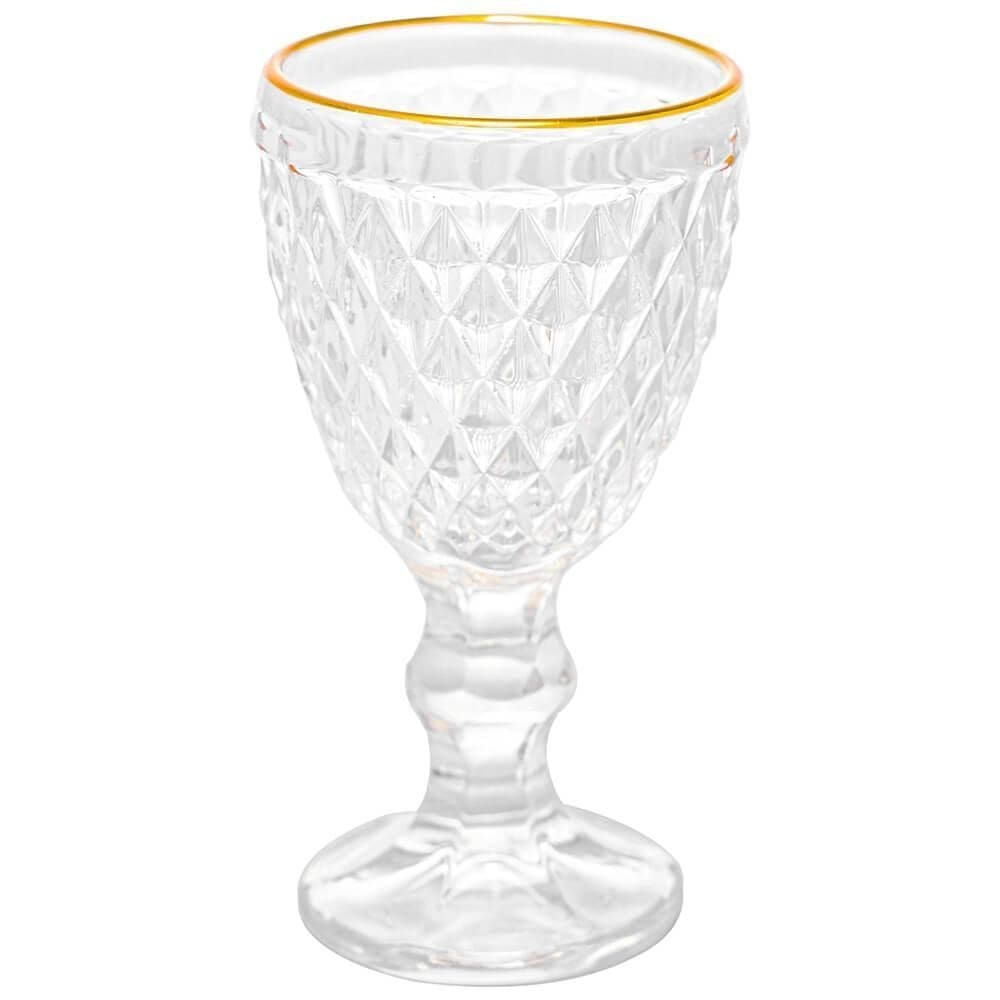 Taça de Vidro Fio de Ouro Bico de Abacaxi Licor 65ml 1 peça - Lyor 2971