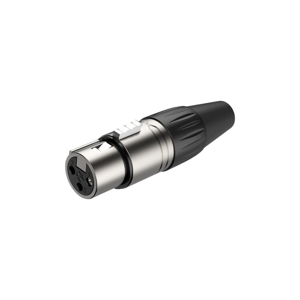 Conector XLR Fêmea Linha Trava Roxtone RX3FP-NT Niquelado