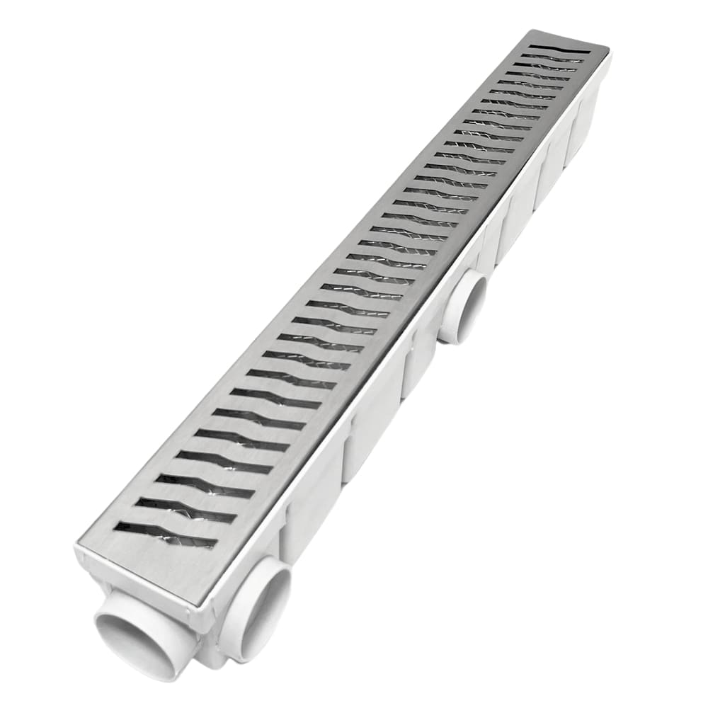 Ralo de Quintal 6x50 Inox Raio Tela e Coletor Branc Saídas 40