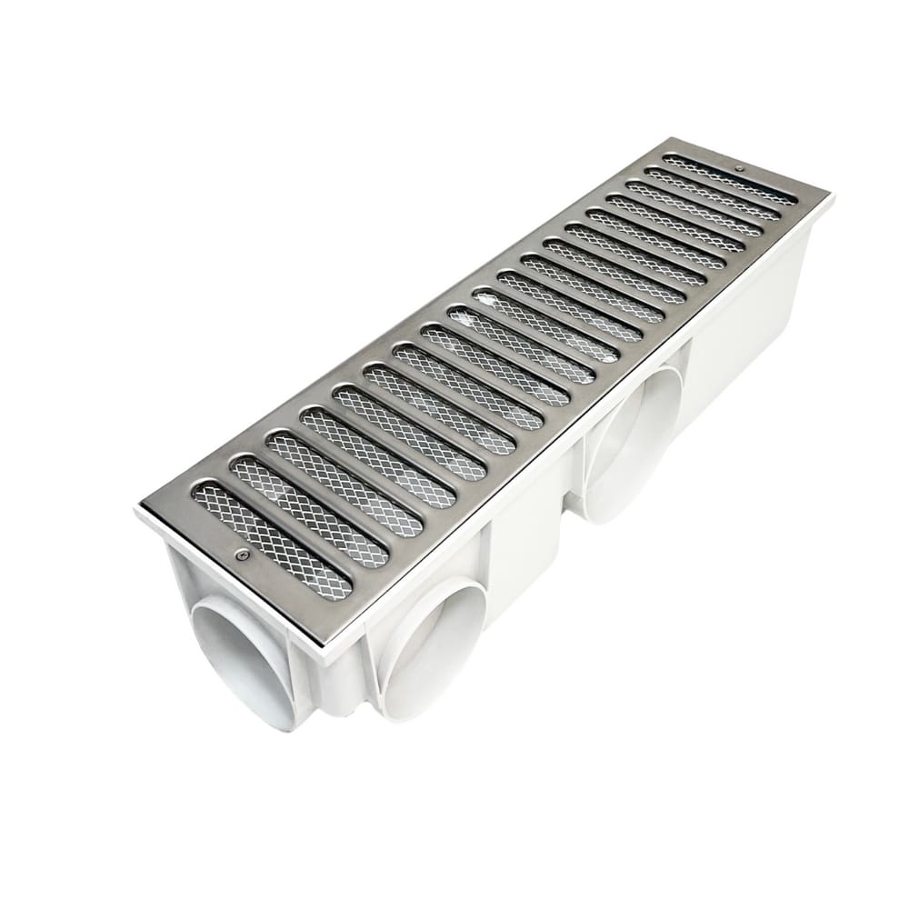 Ralo Pluvial modelo 15x50 Inox Modular Branco com Tela