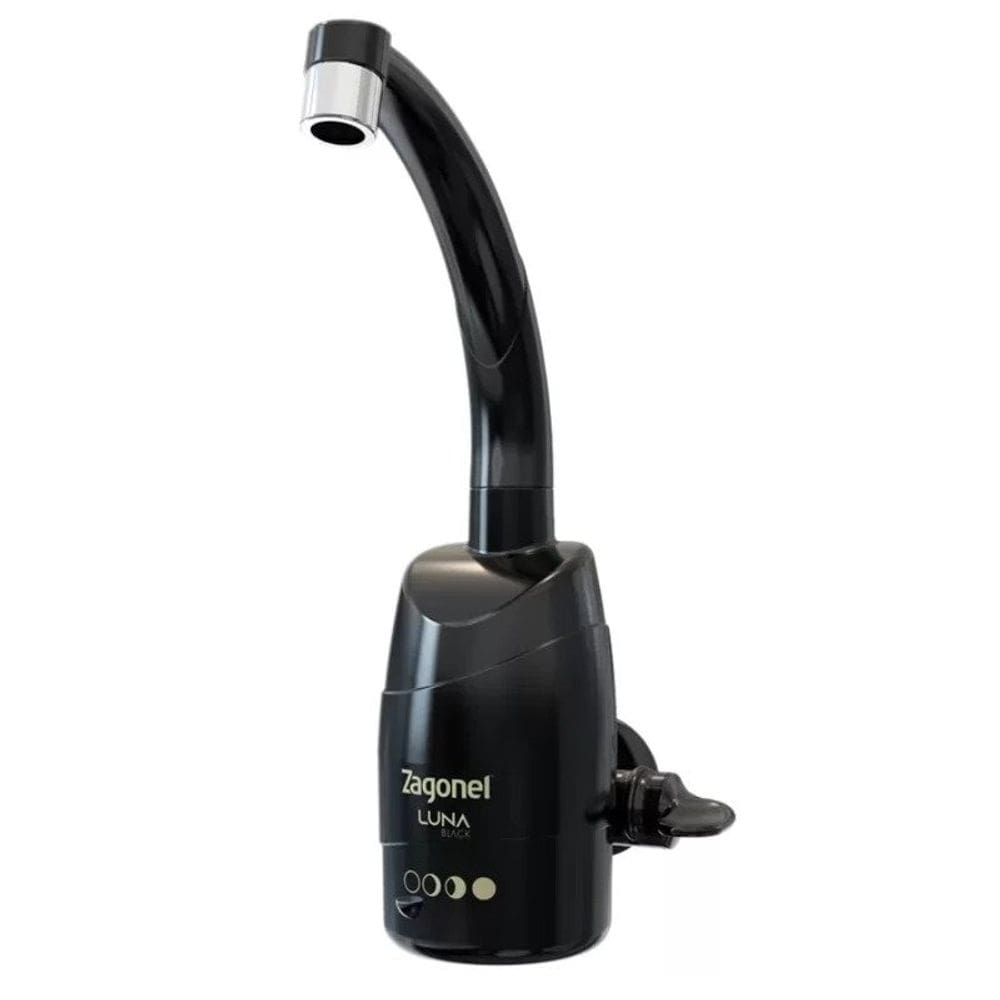 Torneira Elétrica Luna 4T Preta de Parede Zagonel 220V