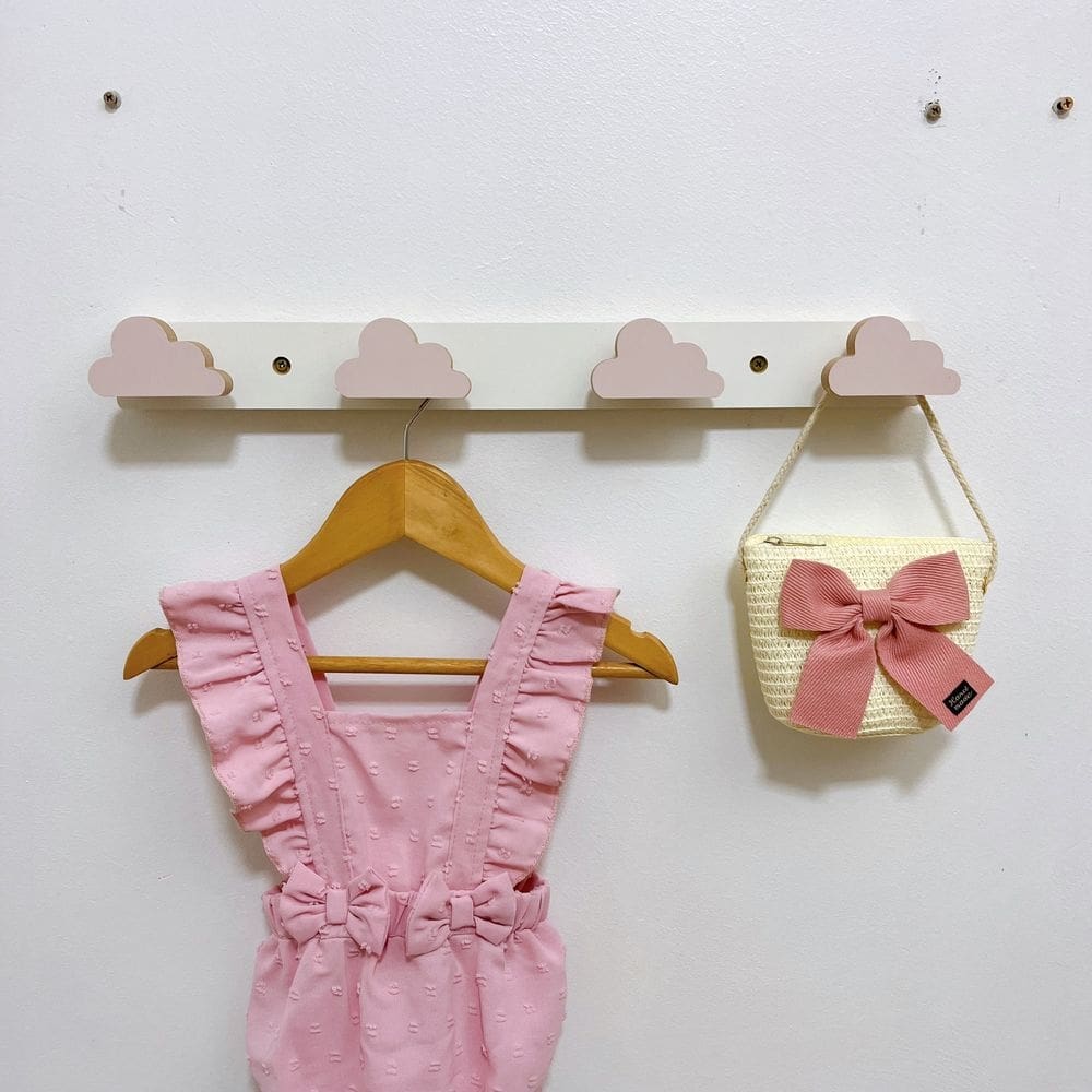 1 Cabideiro parede infantil pendurador roupas cabide nuvem